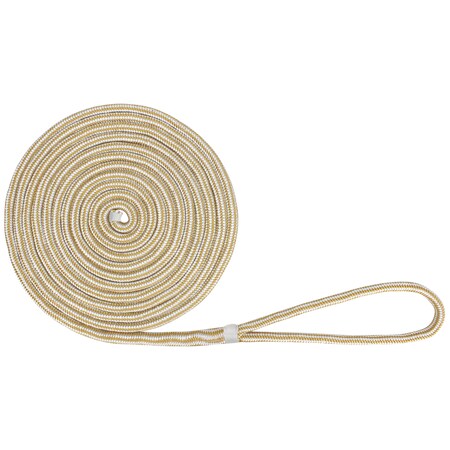 Extreme Max 3006.2138 BoatTector Double Braid Nylon Dock Line - 5/8 X 30', White & Gold